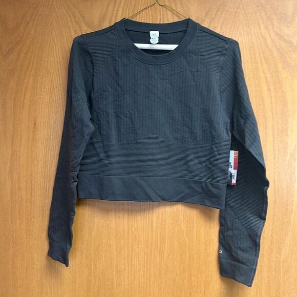 NWT DSG Seamless Carbon‎ Grey Ling Sleeve Crop Size L - Picture 1 of 5